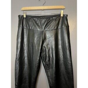 Shinestar Faux Leather Leggings Womens XL Black High Waist Stretch Ankle Pants